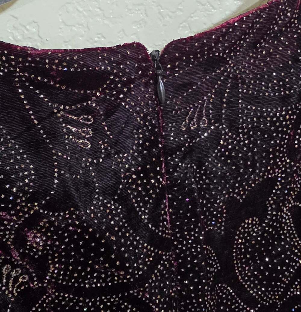 Vintage Jessica Howard dress 80's Womens 10 cocktail Puff Sleeve Velvet Sheath - Picture 9 of 16